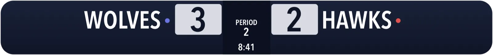 Anzeigetafel Eishockey Horizontal · Schmal