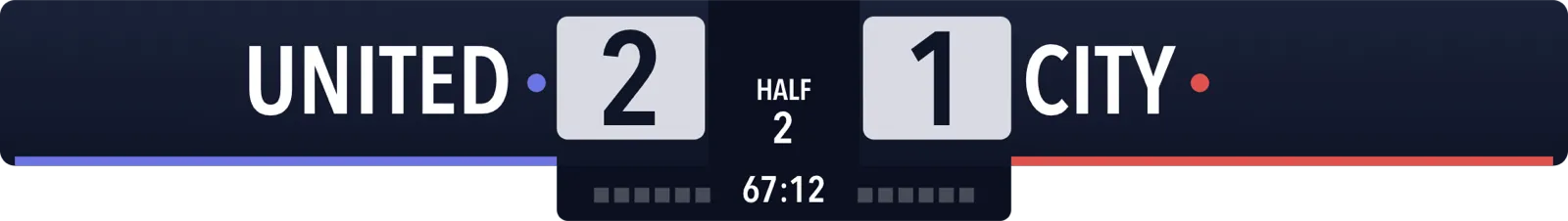 Resultattavle Fodbold Vandret · Studio · Avanceret
